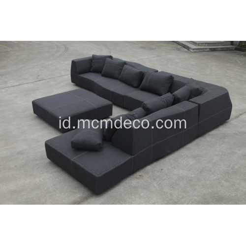 BEB Italian grand bend-sofa di kain